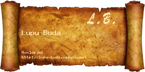 Lupu Buda névjegykártya